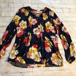 Navy Floral Long Sleeve Old Navy Top